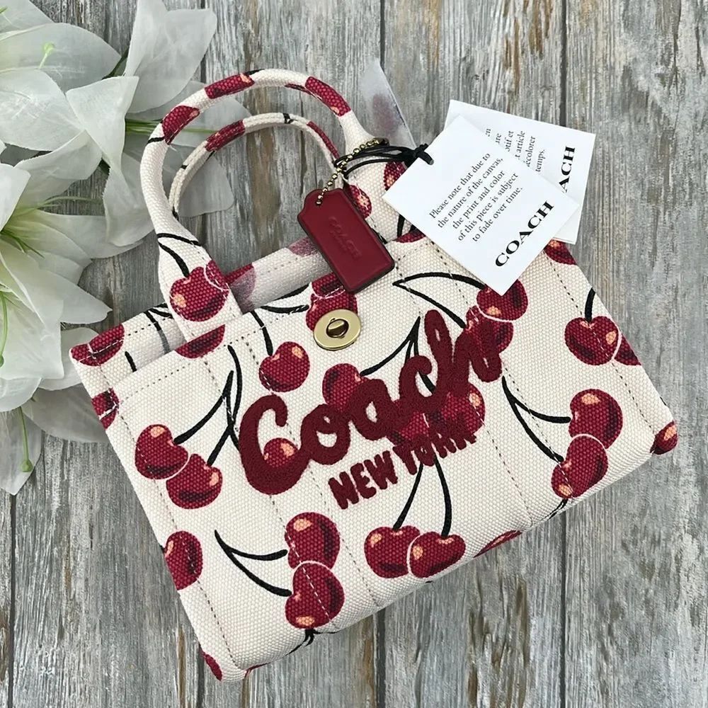 Coach Cargo Tote Bag 20 With Cherry Print Crossbody Bag Purse